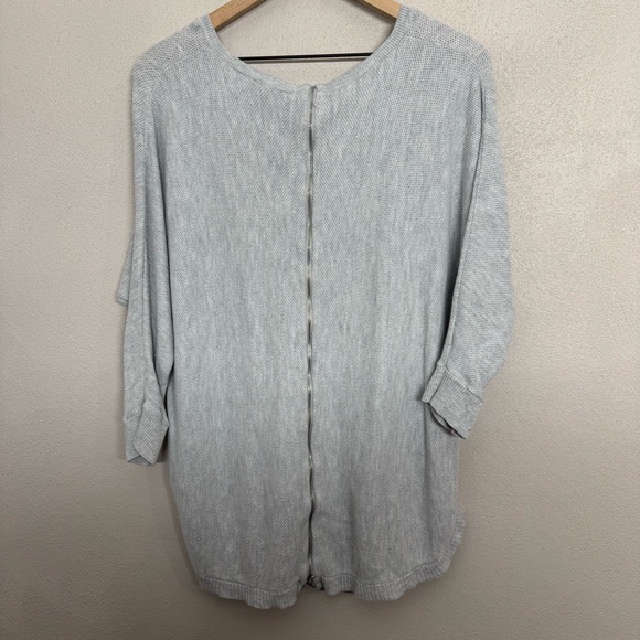 Express V-neck High-Low Sweater Zipper Back Grey Size Large - Picture 7 of 10